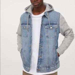 Hm Divided Hooded Denim Jacket Medium 